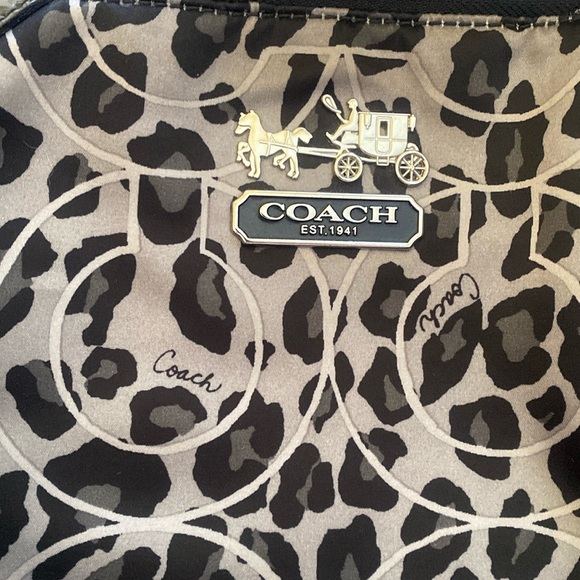 Coach Madison Sophia Ocelot Leopard Satchel Patent Leather Trim - Picture 3 of 16